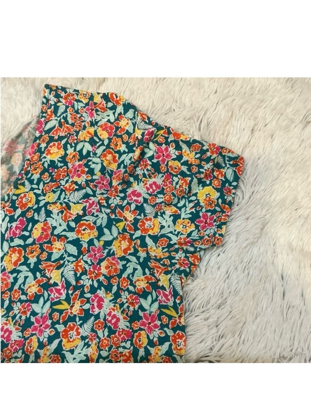 Women's LANE BRYANT Teal Floral Fitted Tunic Plus Size 22/24 - Picture 12 of 12